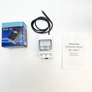 Терморегулятор цифровой 40 А Далас (DALAS) (-40&nbsp;&deg;С .. +120&nbsp;&deg;С) DALAS с герметичным термодатчиком 09176 фото