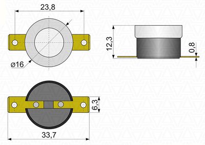 Термостат відсікач на 60 °C аварійний захисний KSD 301 (302) (КСД) самовідновлюваний 16 А 1819 фото